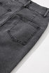 Black Raw Edge Side Slits Buttoned Midi Denim Skirt